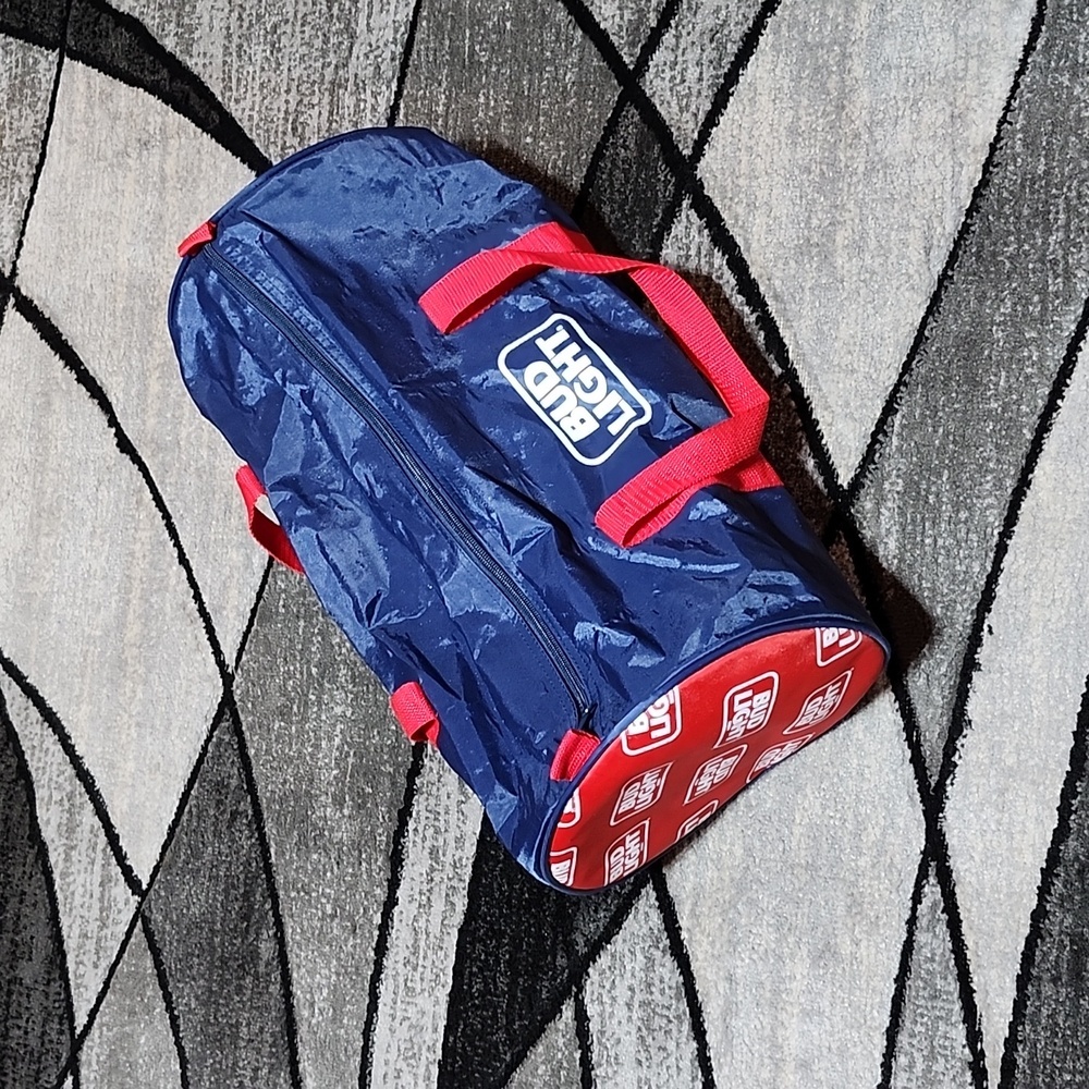 VINTAGE RARE BUD LIGHT BEER WATER-RESISTANT DUFFEL BAG